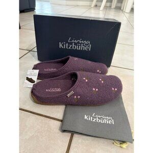 Living Kitzbühel Womens Austria Wool Slipper Purple Slip On Size 39 Dust Bag new